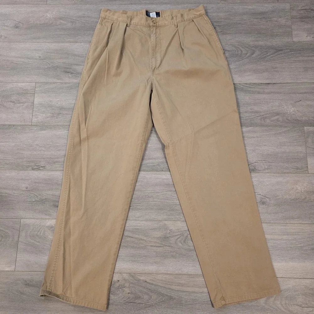 Vtg Polo Ralph Lauren Khaki Chino Pants Mens 35x32 Dark Tan Preppy Classic 90s